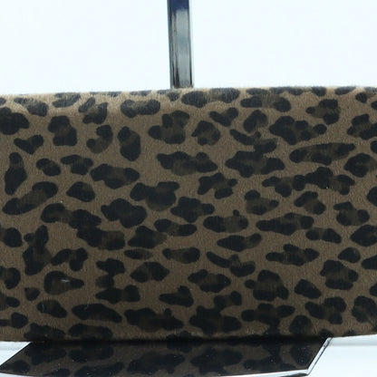 Preworn Womens Brown Animal Print Polyester Clutch Size Small - Leopard Print