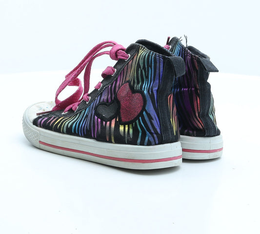 Preworn Girls Multicoloured Animal Print Fabric Trainer UK 2 - Tiger Print