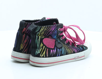 Preworn Girls Multicoloured Animal Print Fabric Trainer UK 2 - Tiger Print