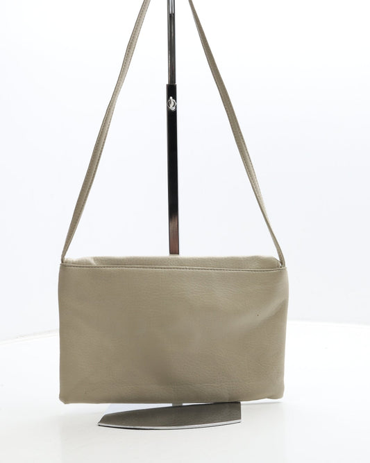 George Womens Beige Colorblock Polyurethane Crossbody Size Small