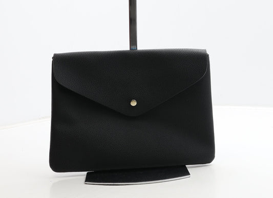 George Womens Black Polyurethane Clutch Size Small