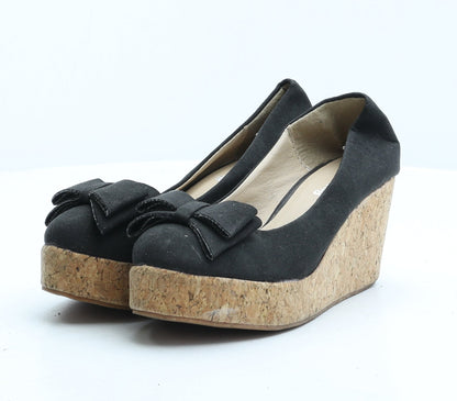 Preworn Womens Black Synthetic Court Heel UK 3 36