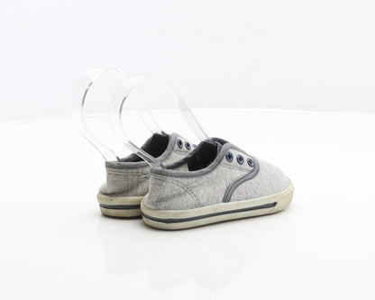 George Boys Grey Fabric Slip On Casual UK 5 22