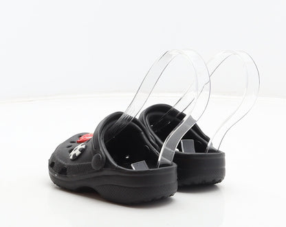 Preworn Boys Black Synthetic Clog Casual UK 4 22 - Car detail, Football detail