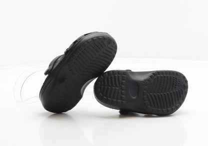Preworn Boys Black Synthetic Clog Casual UK 4 22 - Car detail, Football detail