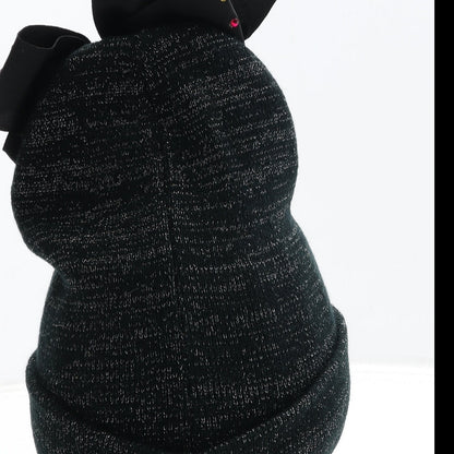 Preworn Girls Black Acrylic Beanie One Size