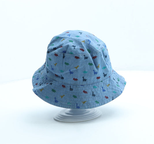 George Boys Blue Cotton Bucket Hat Size XS - Dinosaur pattern