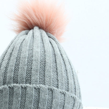 Primark Girls Grey Acrylic Bobble Hat One Size