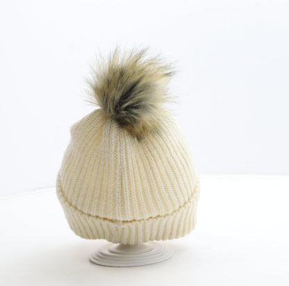 Primark Womens Ivory Polyester Bobble Hat One Size