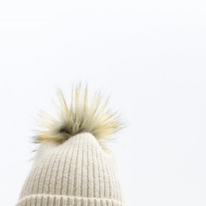 Primark Girls Beige Acrylic Bobble Hat One Size