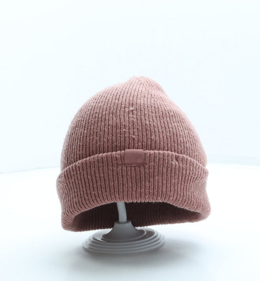 F&F Womens Pink Acrylic Beanie One Size