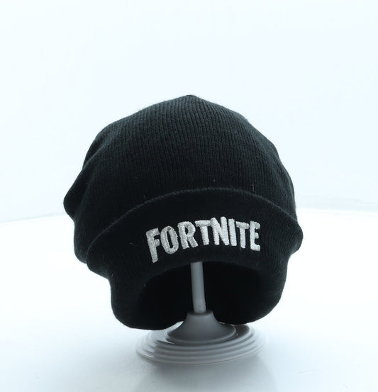 Primark Boys Black Acrylic Beanie One Size - Fortnite