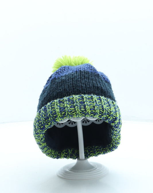George Boys Blue Acrylic Bobble Hat One Size - Pom Pom