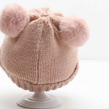 George Girls Pink Acrylic Bobble Hat One Size - Unicorn design