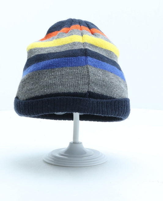 George Boys Multicoloured Striped Acrylic Beanie One Size