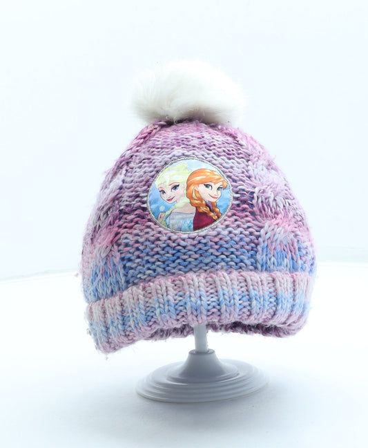 George Girls Pink Acrylic Bobble Hat One Size - Frozen