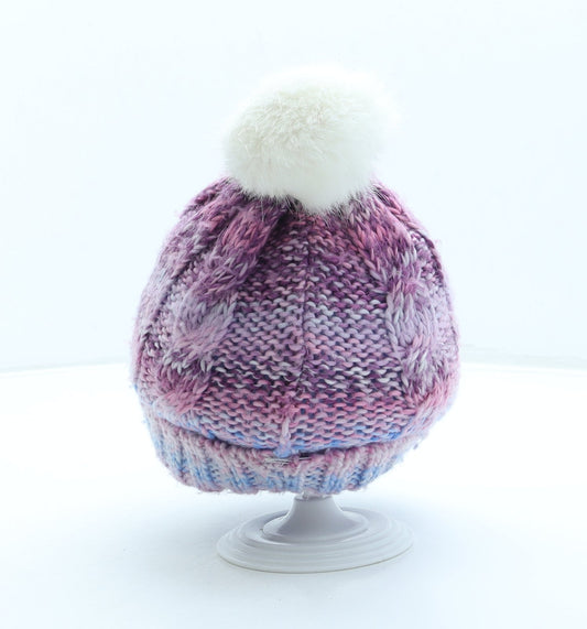 George Girls Pink Acrylic Bobble Hat One Size - Frozen