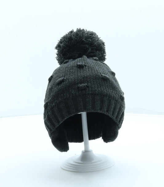 George Boys Grey Acrylic Bobble Hat One Size - Pom Pom
