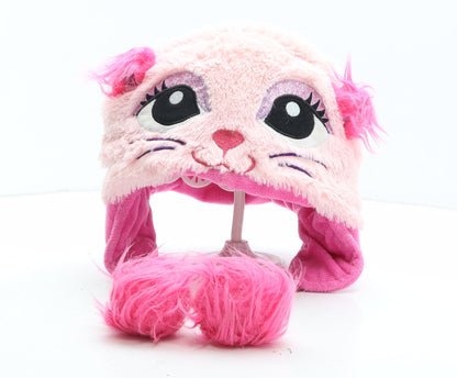 Preworn Girls Pink Polyester Bonnet One Size - Cat