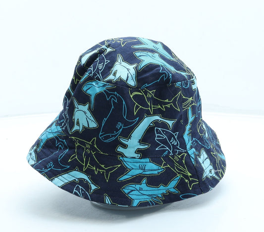 F&F Boys Blue Geometric Cotton Bucket Hat One Size - Shark print