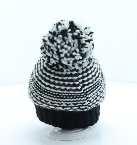 George Girls Black Acrylic Bobble Hat One Size - Pom Pom