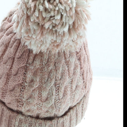George Girls Pink Acrylic Bobble Hat One Size - Pom Pom