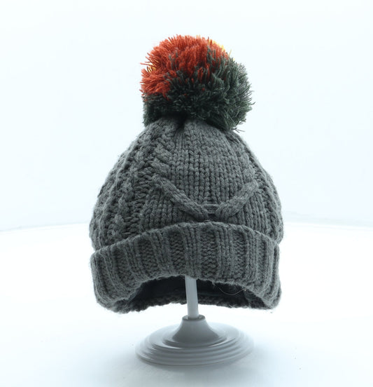 George Boys Grey Acrylic Bobble Hat One Size - Pom Pom