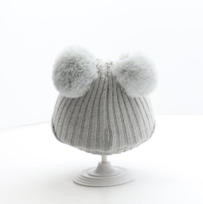Primark Girls Grey Polyester Bobble Hat Size S