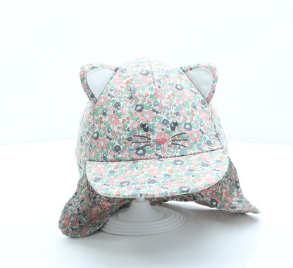 George Girls Multicoloured Floral Cotton Peaked Cap One Size - Cat