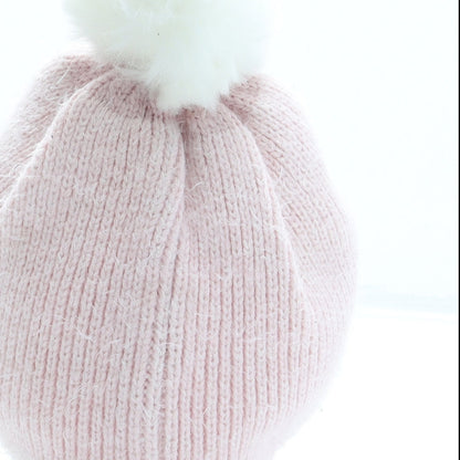 George Girls Pink Acrylic Bobble Hat One Size - Swan