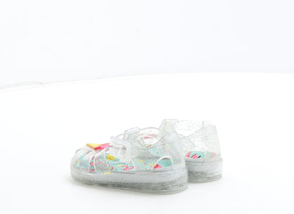 Preworn Girls Clear Rubber Fisherman Sandal UK 4 - Ice Cream Detail