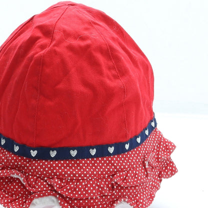 F&F Girls Red Geometric Cotton Bucket Hat One Size - Minnie Mouse