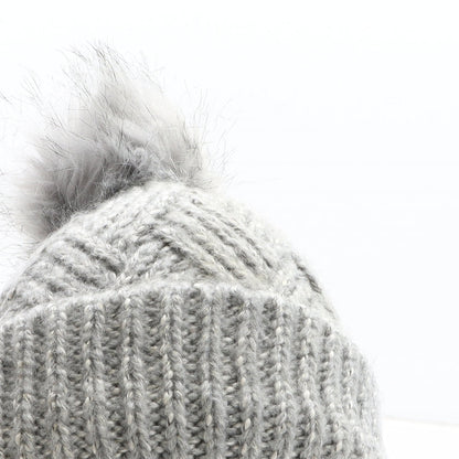 Preworn Girls Grey Acrylic Bobble Hat One Size
