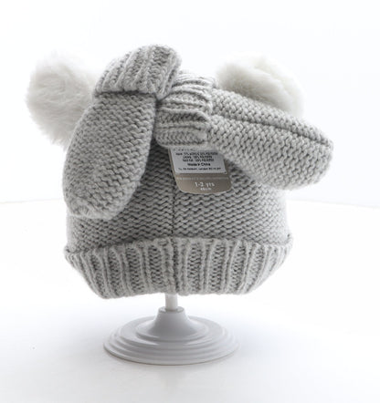 Preworn Girls Green Geometric Acrylic Bobble Hat One Size - Owl