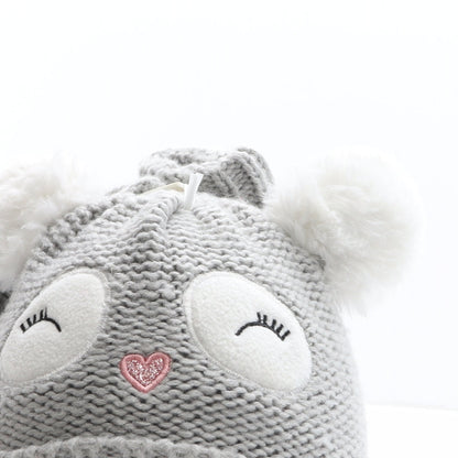 Preworn Girls Green Geometric Acrylic Bobble Hat One Size - Owl