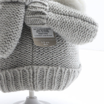 Preworn Girls Green Geometric Acrylic Bobble Hat One Size - Owl