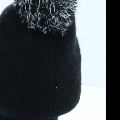 F&F Girls Black Acrylic Bobble Hat One Size - Harry Potter
