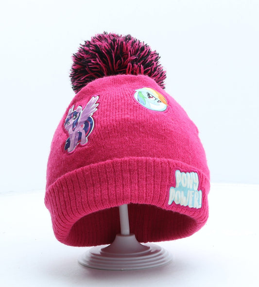 George Girls Pink Acrylic Bobble Hat One Size - My Little Pony