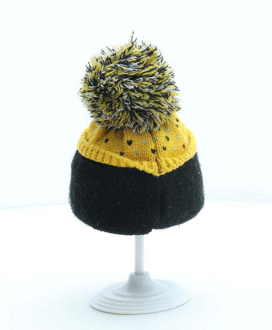 F&F Boys Black Acrylic Bobble Hat One Size - Penguin