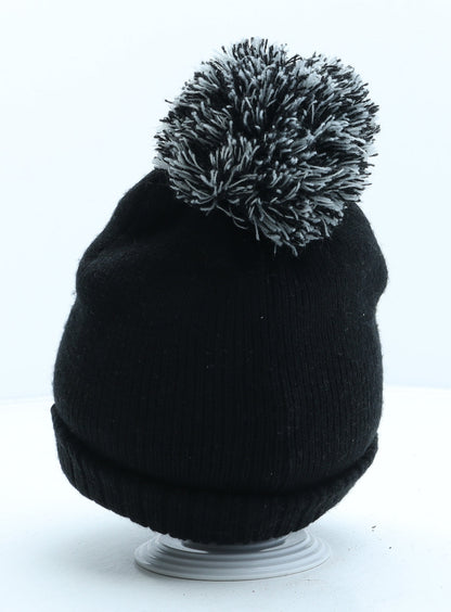 F&F Girls Black Acrylic Bobble Hat One Size - Harry Potter