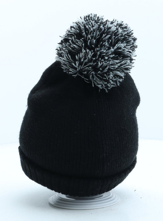 F&F Girls Black Acrylic Bobble Hat One Size - Harry Potter