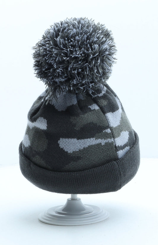 George Boys Green Camouflage Acrylic Bobble Hat One Size