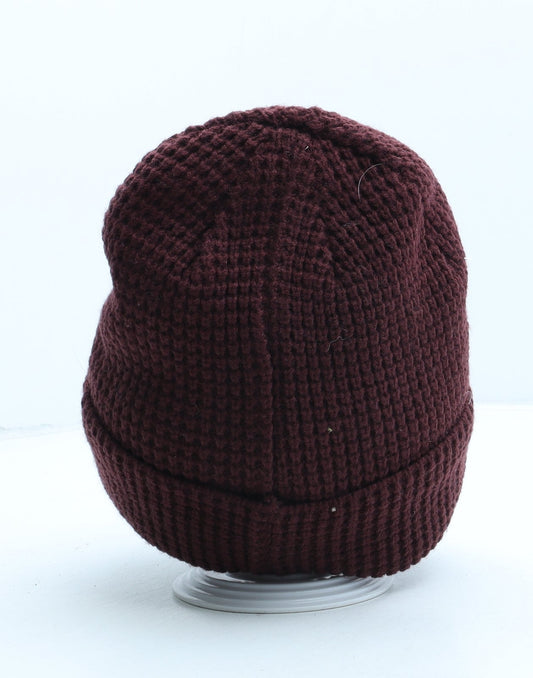 F&F Womens Red Acrylic Beanie One Size