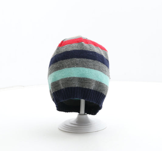 George Boys Multicoloured Striped Acrylic Beanie Size S
