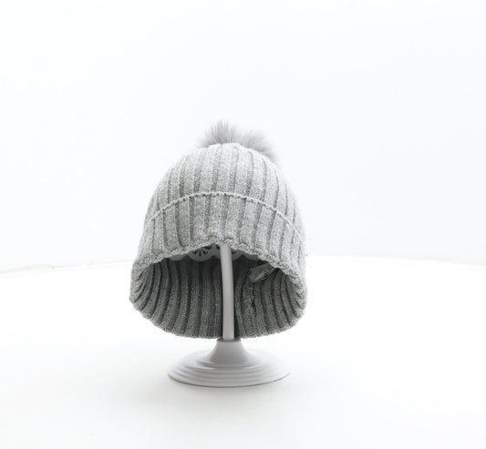 Primark Boys Grey Acrylic Bobble Hat Size M