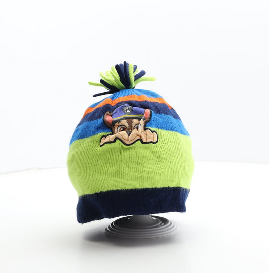 George Boys Blue Colourblock Acrylic Bobble Hat Size S - Paw Patrol