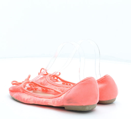 George Womens Pink Floral Polyester Ballet Flat UK 5 38