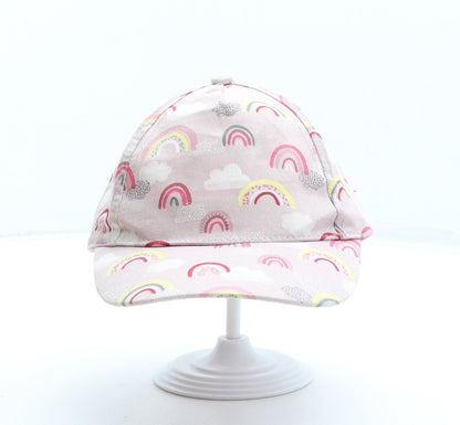 F&F Girls Pink Geometric Cotton Baseball Cap One Size
