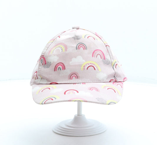 F&F Girls Pink Geometric Cotton Baseball Cap One Size
