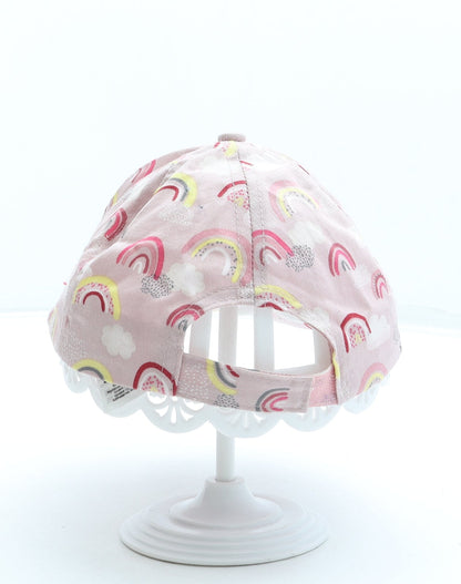 F&F Girls Pink Geometric Cotton Baseball Cap One Size